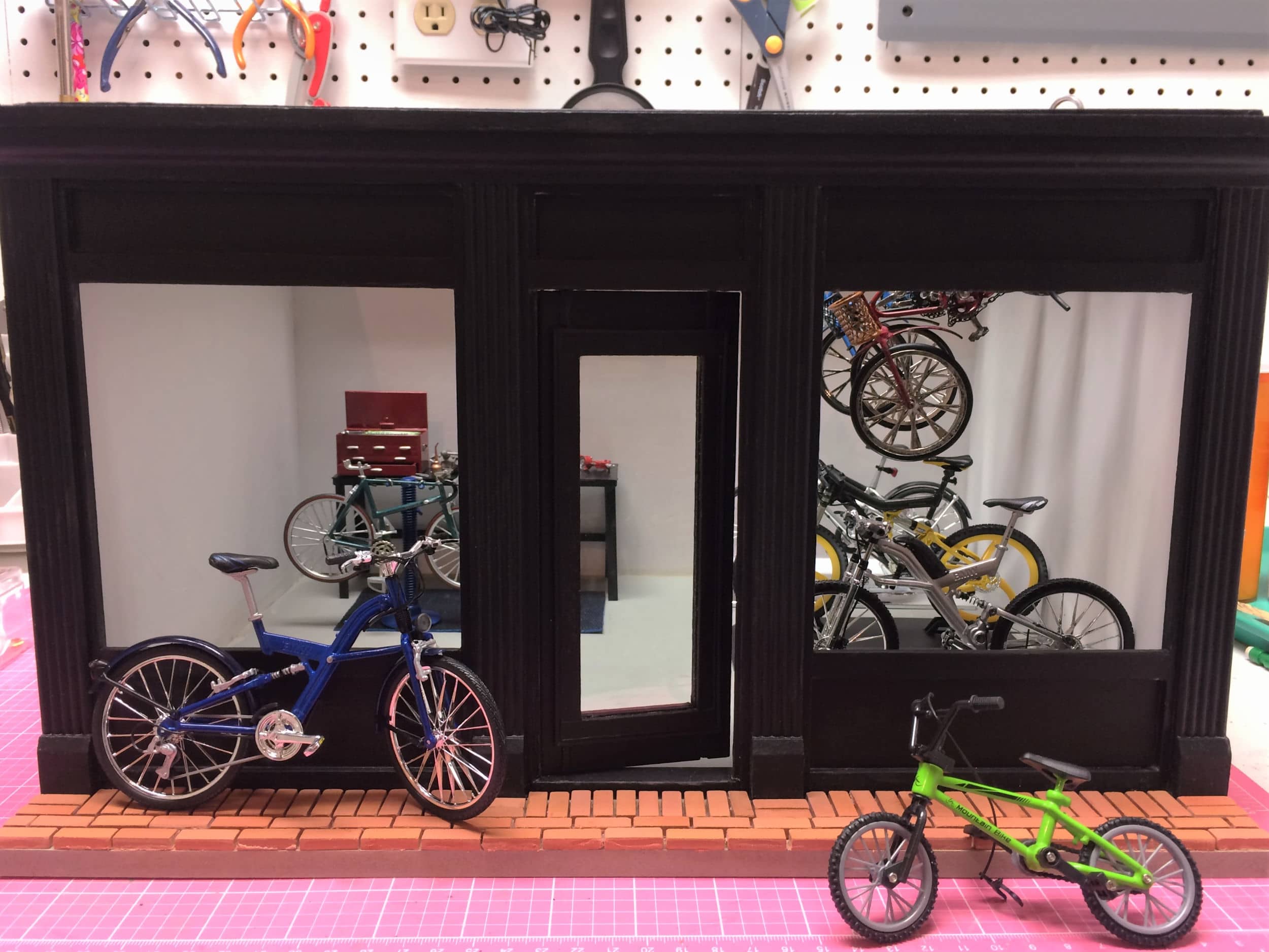 Brick laid on sidewalk and sides of building