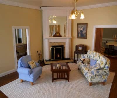 Living room with lights