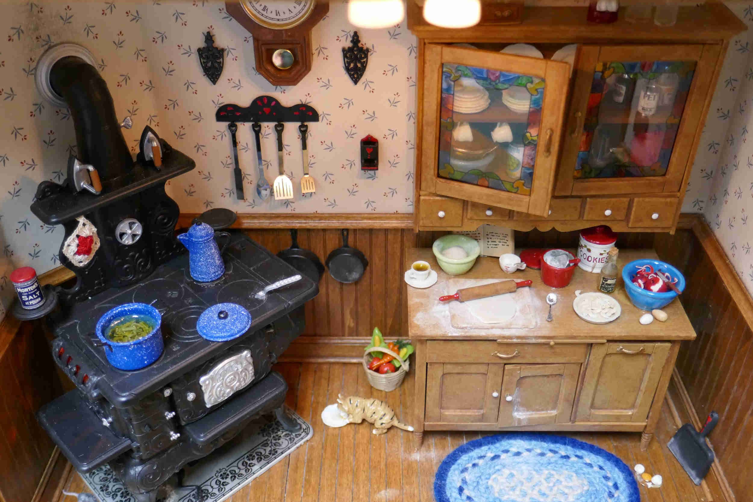 Overview of the cabinet and stove