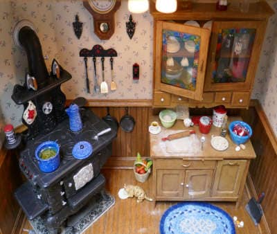 Overview of the cabinet and stove